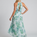 Portia | Vouwbare Halter-Soft-Bloemenpatroon-Midikleed