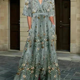 Rute - Elegante maxijurk met bloemenpatroon