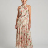Aurelle | Midi-jurk met bloemenpatroon en halter