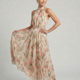 Aurelle | Midi-jurk met bloemenpatroon en halter