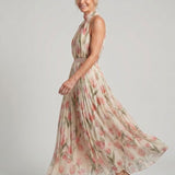 Aurelle | Midi-jurk met bloemenpatroon en halter