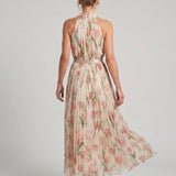 Aurelle | Midi-jurk met bloemenpatroon en halter