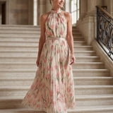 Aurelle | Midi-jurk met bloemenpatroon en halter