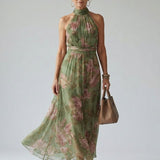 Mirelle | Geraffineerde Halter Midi-Jurk