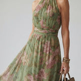 Mirelle | Geraffineerde Halter Midi-Jurk