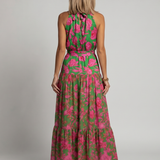 Rowen | Drapé Halter Midi-jurk