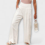 Thearya - Casual wijde linnen broek