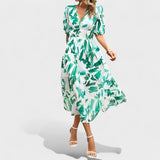 Clara - Elegante Bloemen Midi-Jurk