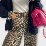 Chandra - Vintage Jeans met Luipaardprint