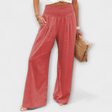 Thearya - Casual wijde linnen broek