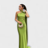 Chique Off-Shoulder Halter Maxikleed