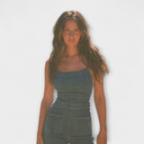 Julie - Flared Denim-Jumpsuit met Bindeband-Detail