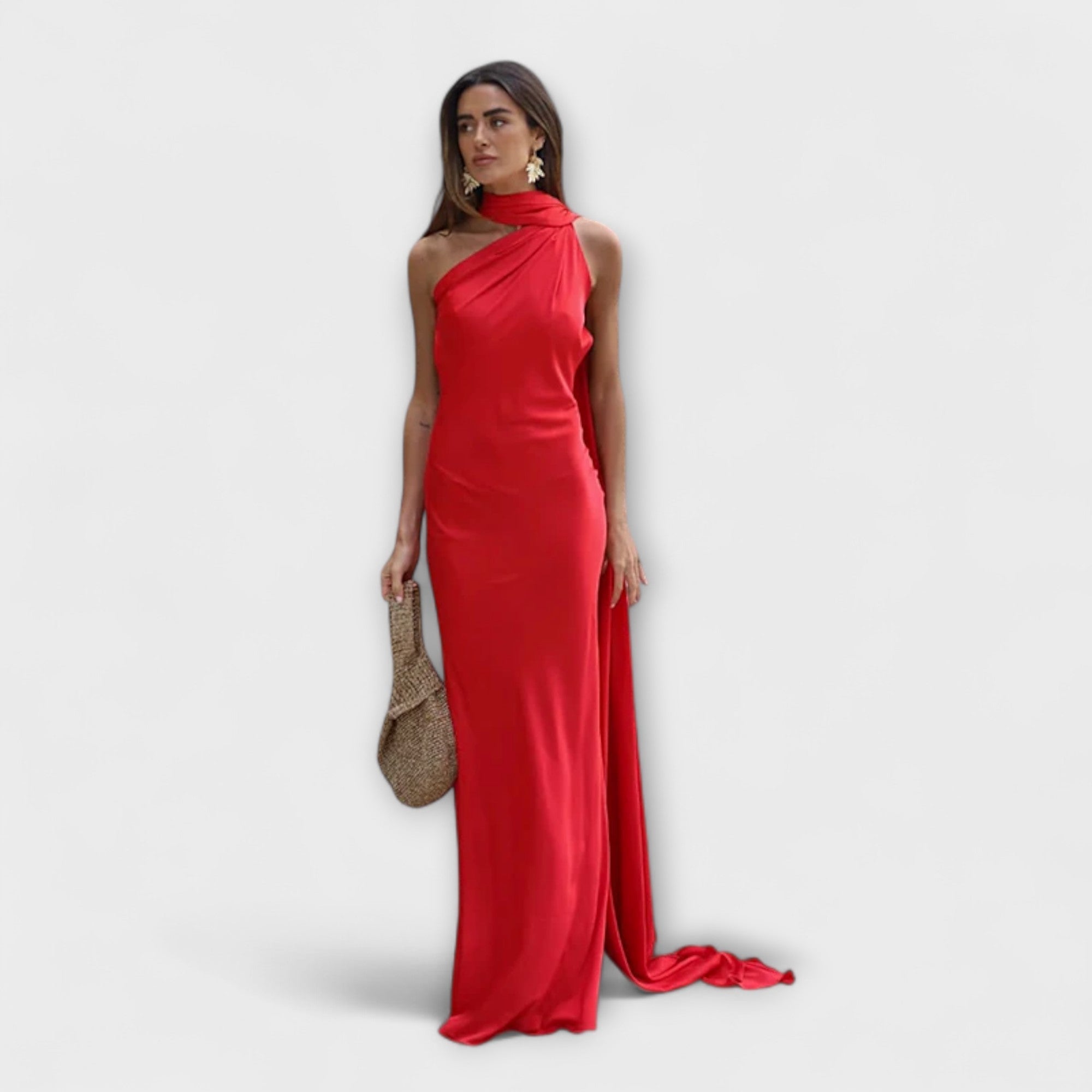 Chique Off-Shoulder Halter Maxikleed