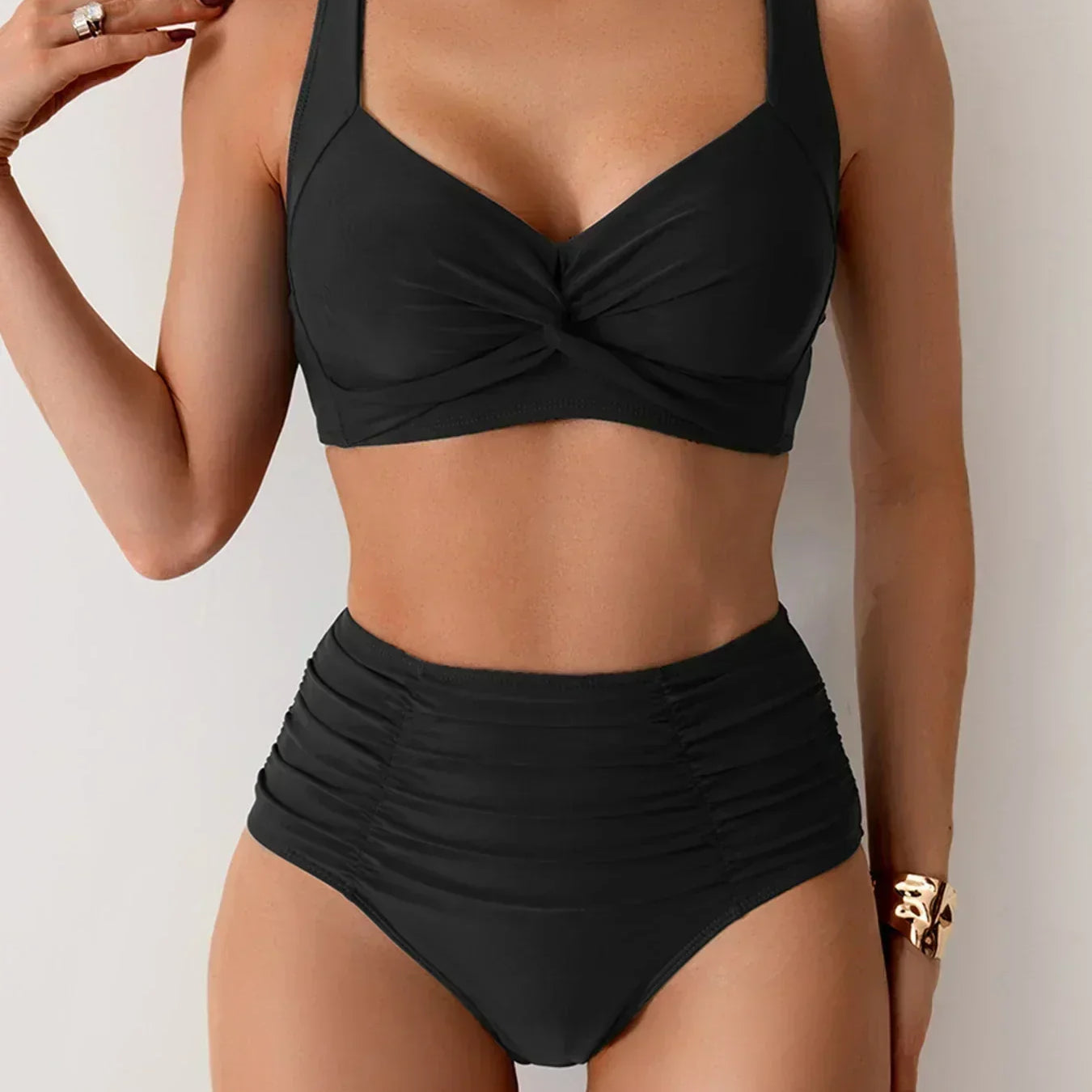 Marta - Bikini Bandeau van Gerimpeld Stof