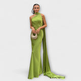 Chique Off-Shoulder Halter Maxikleed