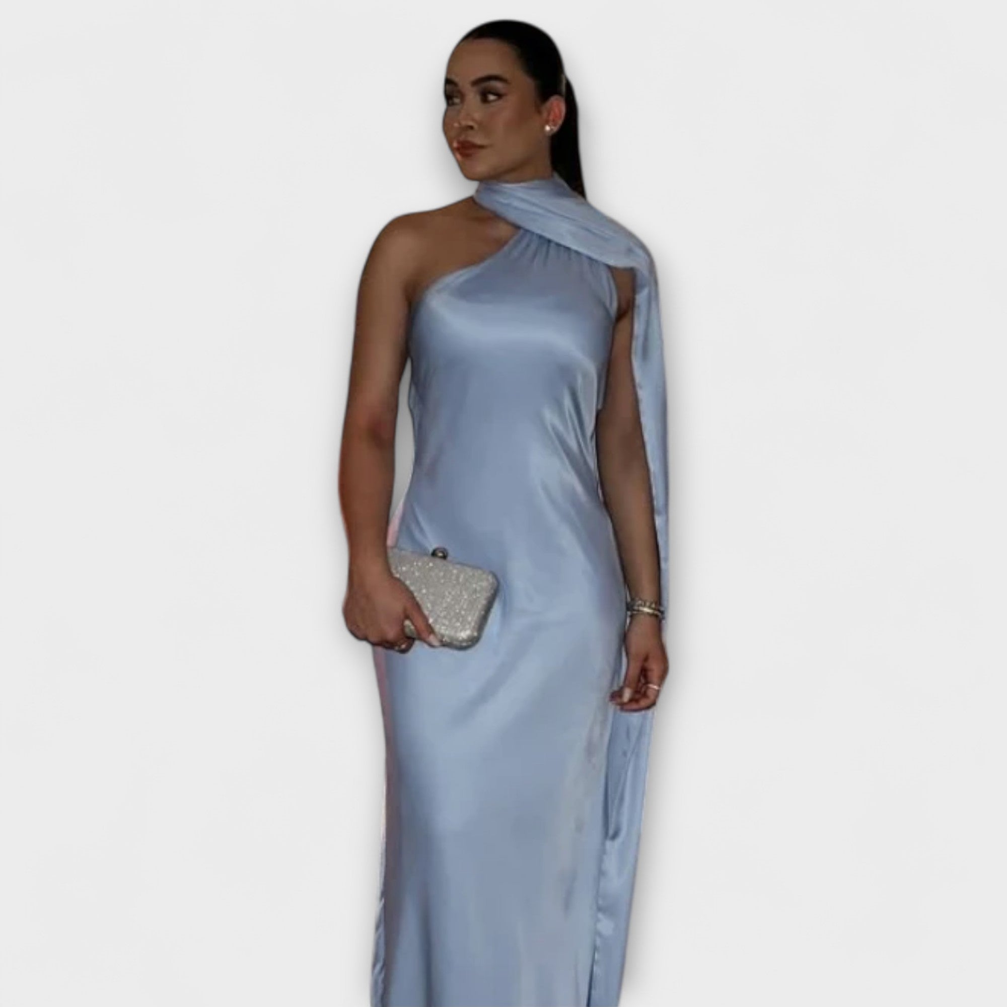 Chique Off-Shoulder Halter Maxikleed