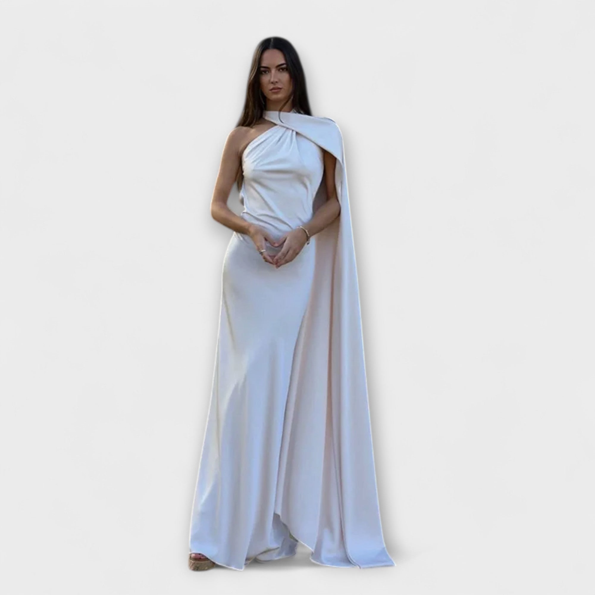 Chique Off-Shoulder Halter Maxikleed