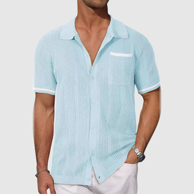 Chemise - Contrastkleurige Campkraag
