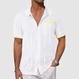 Chemise - Contrastkleurige Campkraag