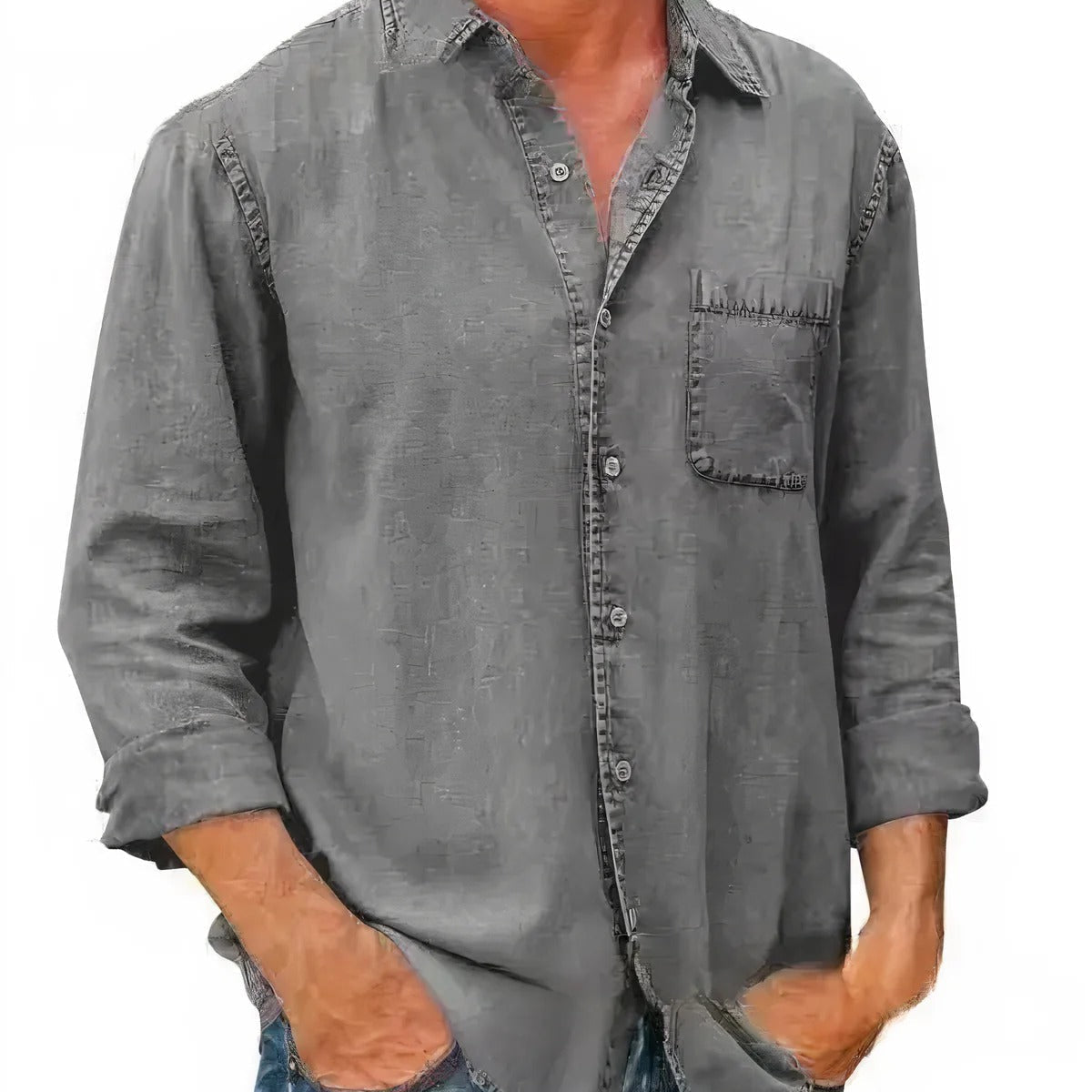 Overhemd - Denim Mix Lange Mouwen