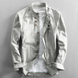 Chemise - Hoge Kraag Vintage Knop
