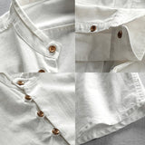 Chemise - Hoge Kraag Vintage Knop