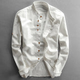 Chemise - Hoge Kraag Vintage Knop