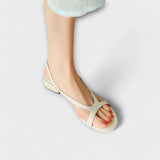 Evelyn - Elegante Platte Sandalen Minna met Verfijnd Afwerking