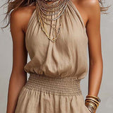 Ainara™ | Elegante Jumpsuit met Halterhals en Wijde Pijpen