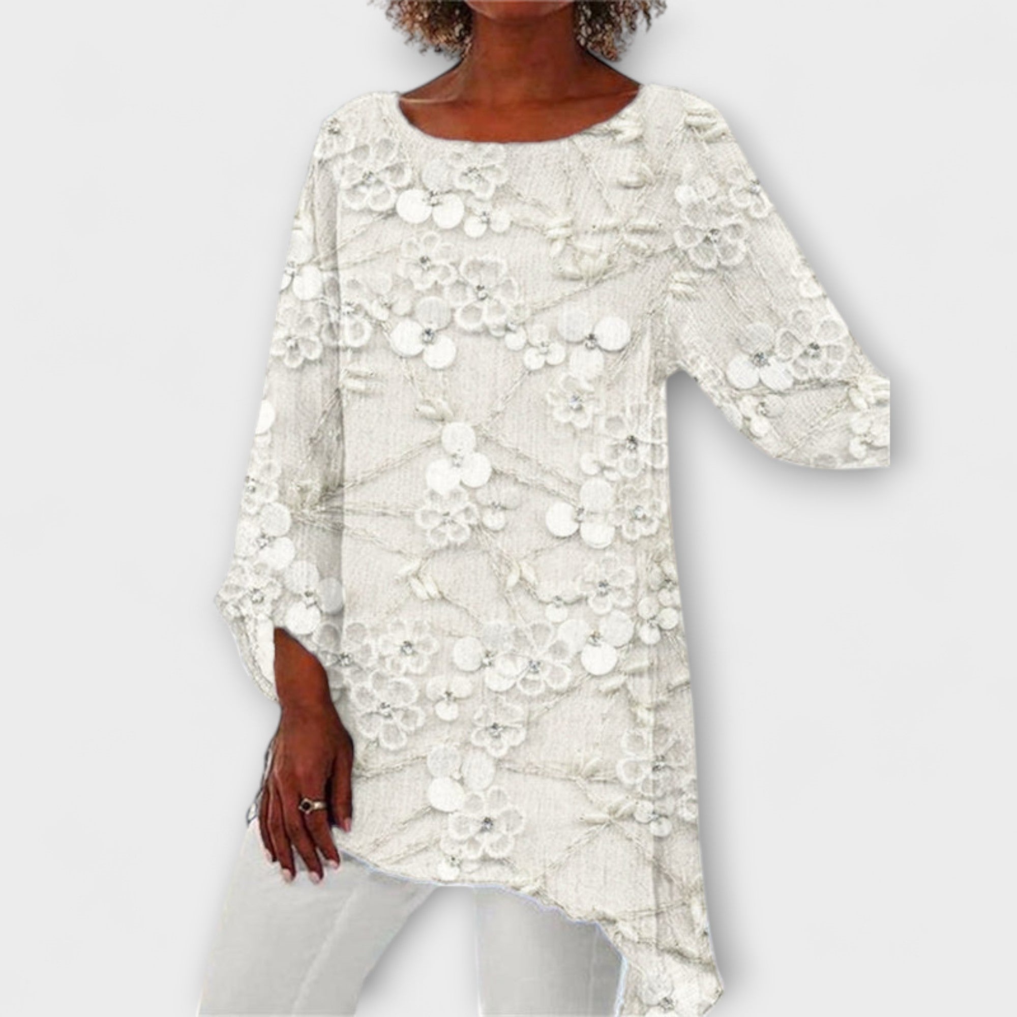 Harper - Blouse met bloemrijke kristalprint
