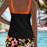 Valeria - Elegante Tankini met Bloemen Short