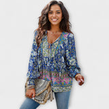 Melodie - Bohemian V-hals Top met Bindfront
