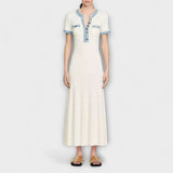 Alecia - Gestructureerde Maxi-jurk