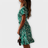Nilsine - Korte Boho-Jurk in Groen