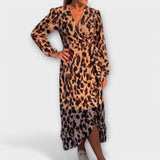 Luxe leopardprint jurk met V-hals