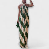 Marlowe - Gestreept Halter Rugloos Maxikleed