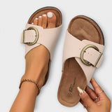 Margie - Dames Kork Pantoffels met Gespsluiting Design