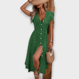 Stijlvolle Polka-Dot Midi-Jurk