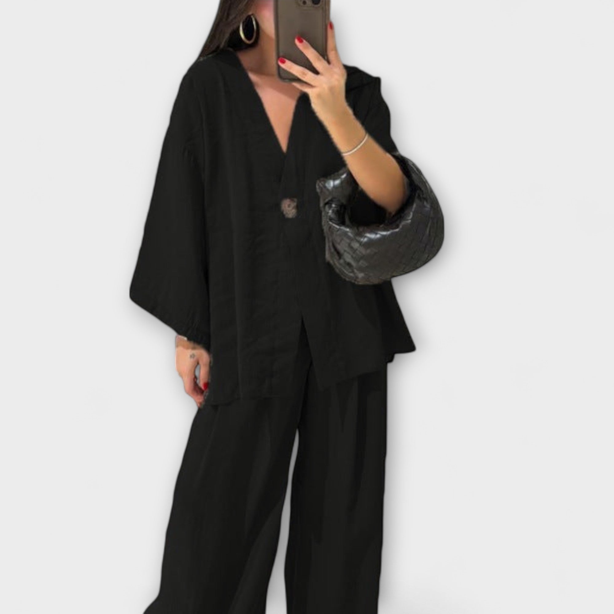 Jacqueline - Casual V-hals Top en Broek Duo