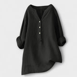 Heidi | Linnen chemisier met V-hals