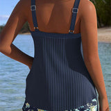 Carla - Gestreepte Badpak met Strandshort