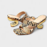 Natalie - Sandalen met Slangenprint
