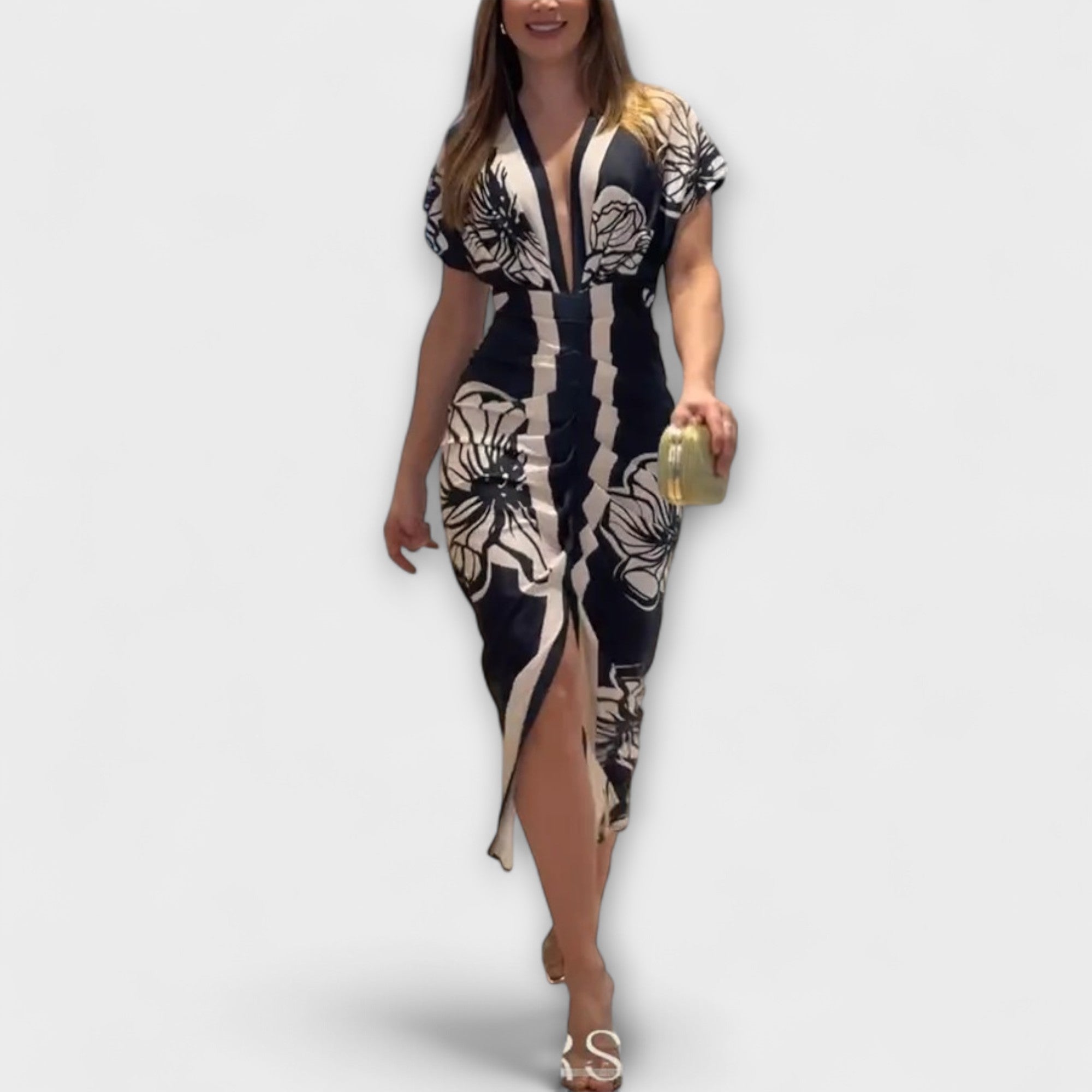 Cleo – Dolman-Midikleed met Braziliaanse print