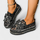 Rue – Loafer met Strasssteentjes Strik