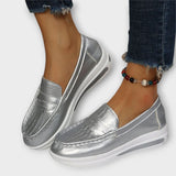 Anna - Bedrukte Naad Lage Slippers