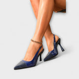 Georgia - Slingback-Stiletto-Hakken met Krokodillenprint