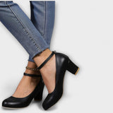 Lily - Chunky Hakken met Enkelschoenen en Gespen