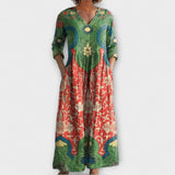Celestine - Maxikleed met Vintage Bloemenpatroon