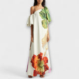 Melody - Asymmetrisch Floral-Maxikleed