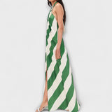 Marlowe - Gestreept Halter Rugloos Maxikleed